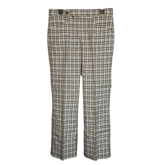 VTG Sansabelt Polyester Pants Mens 33x31 Disco 60/70’s Leisure Suit Plaid Pimp - Picture 1 of 11